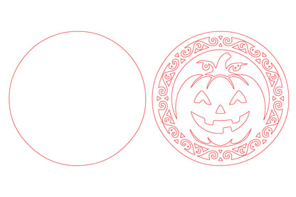 Halloween Jack O Lantern Round Door Hanger SVG