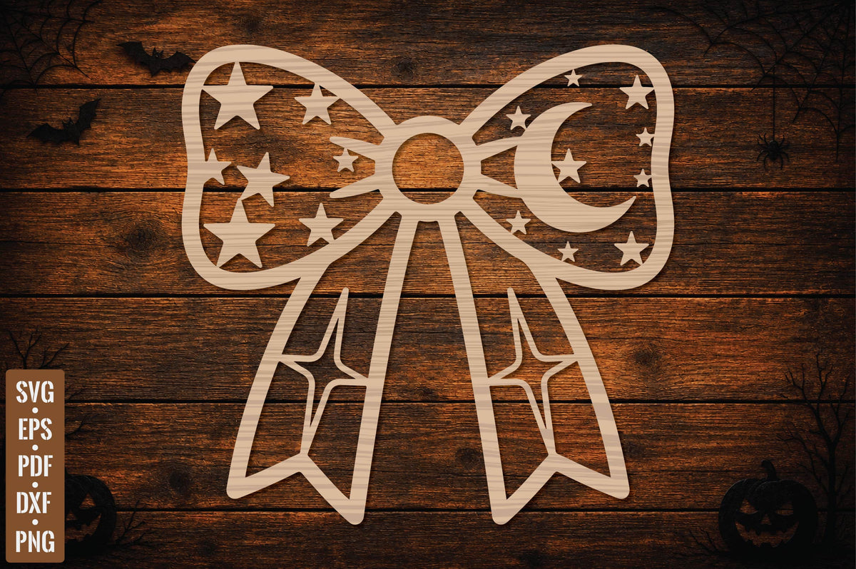 Halloween Moon Bow Laser Cut SVG