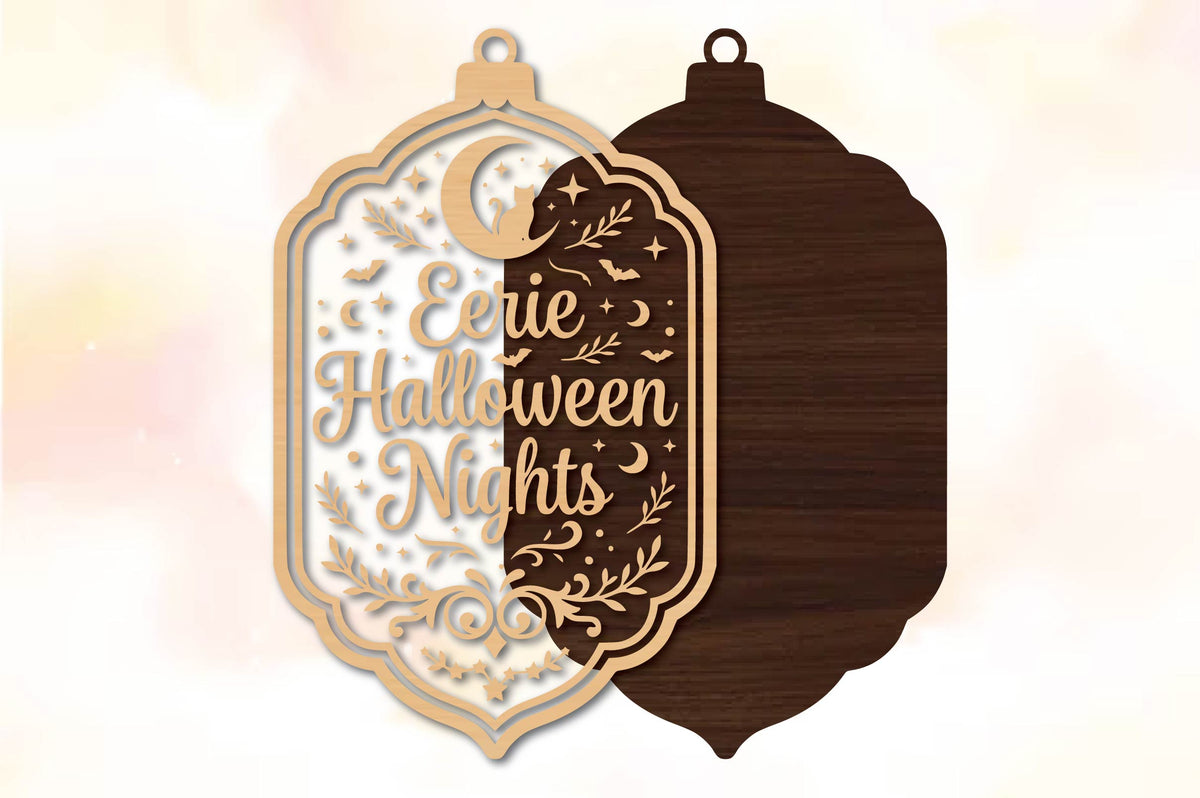 Halloween Nights Cat Moon Laser Cut SVG