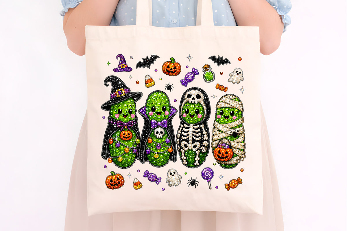 Halloween Pickle Rhinestone PNG