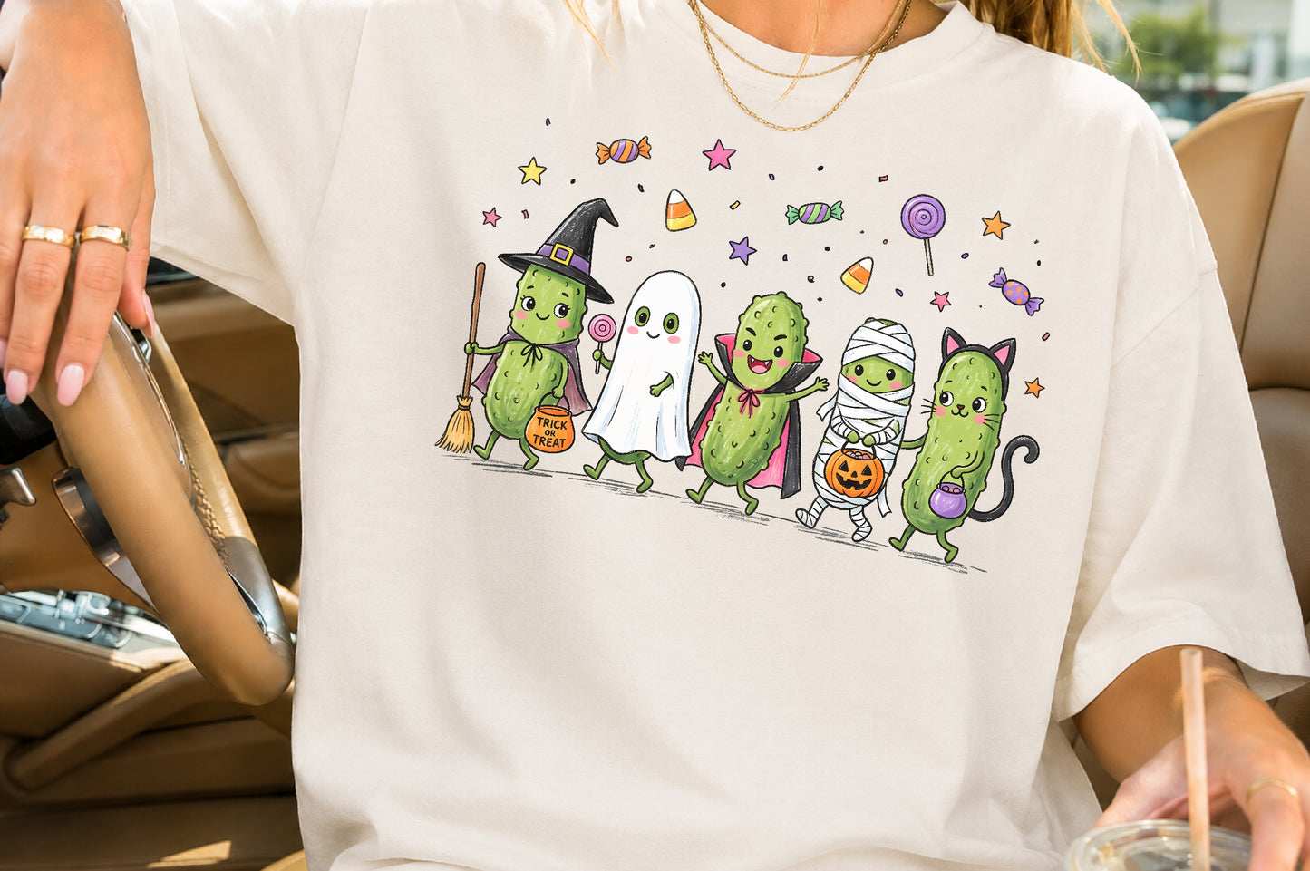 Funny Halloween Pickles PNG Cute Spooky Sublimation