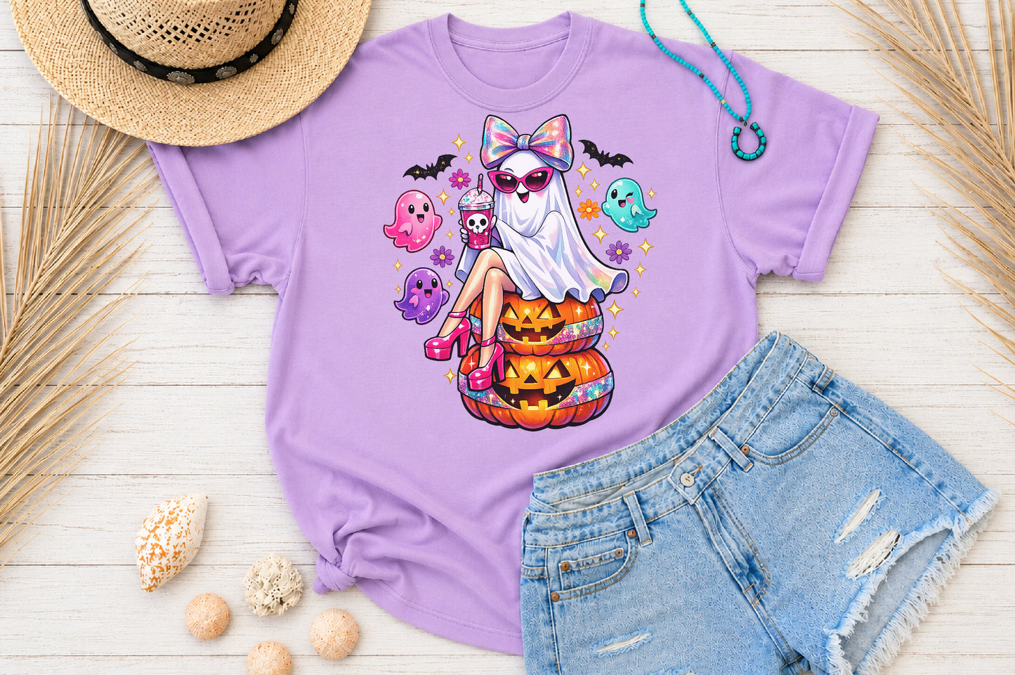 Halloween Pink Ghost Girl PNG Cute Spooky Sublimation