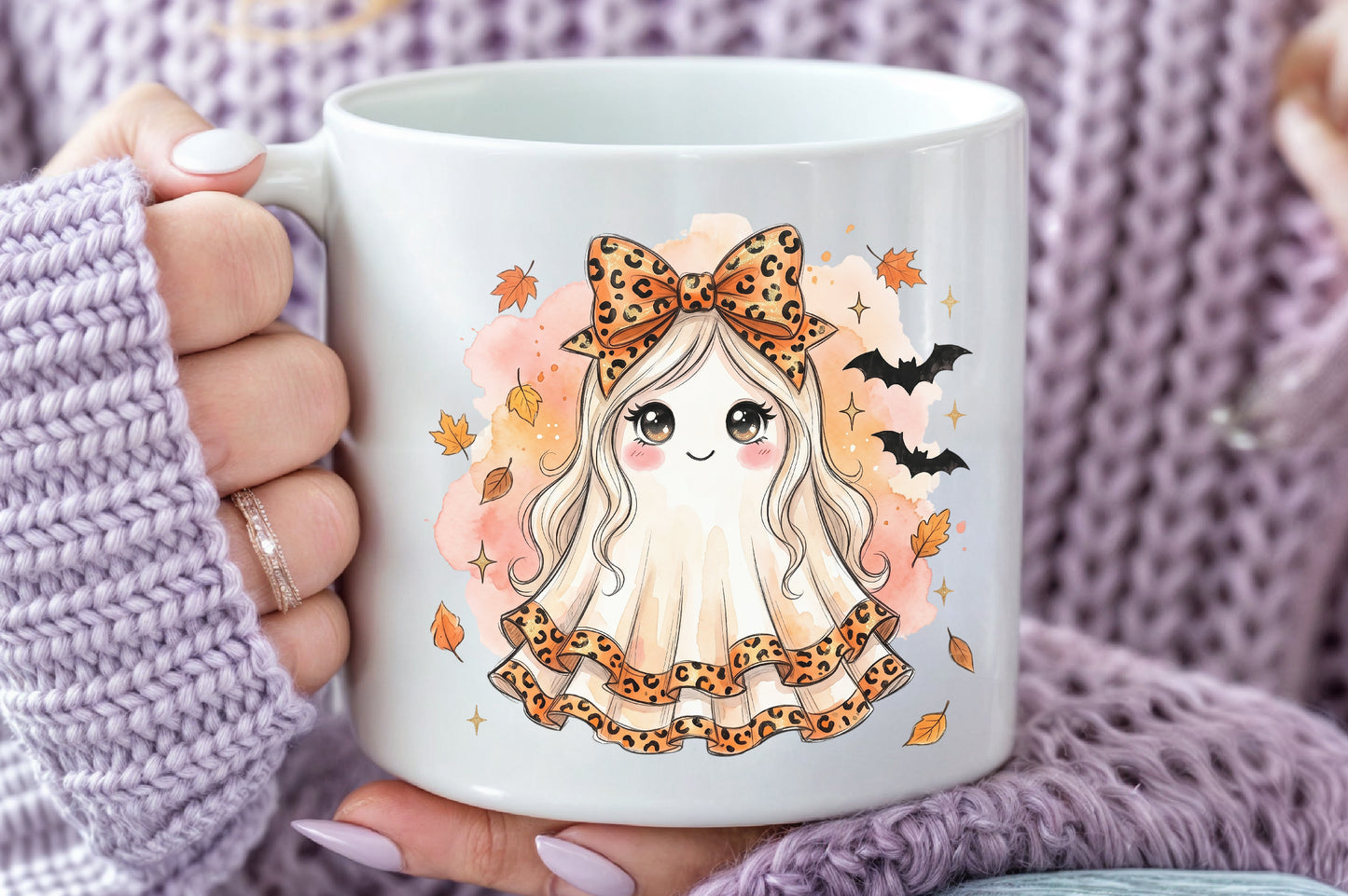 Halloween Pink Ghost Girl PNG Cute Spooky Sublimation