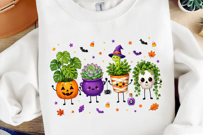 Halloween Plant Doodles PNG Cute Spooky Succulent Characters