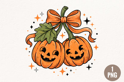 Halloween Pumpkin Bow PNG