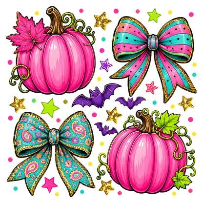 Halloween Pumpkin Coquette Bow PNG | Pink Pumpkin Leopard & Floral Bow Clipart | Cute Fall Spooky Sublimation Design