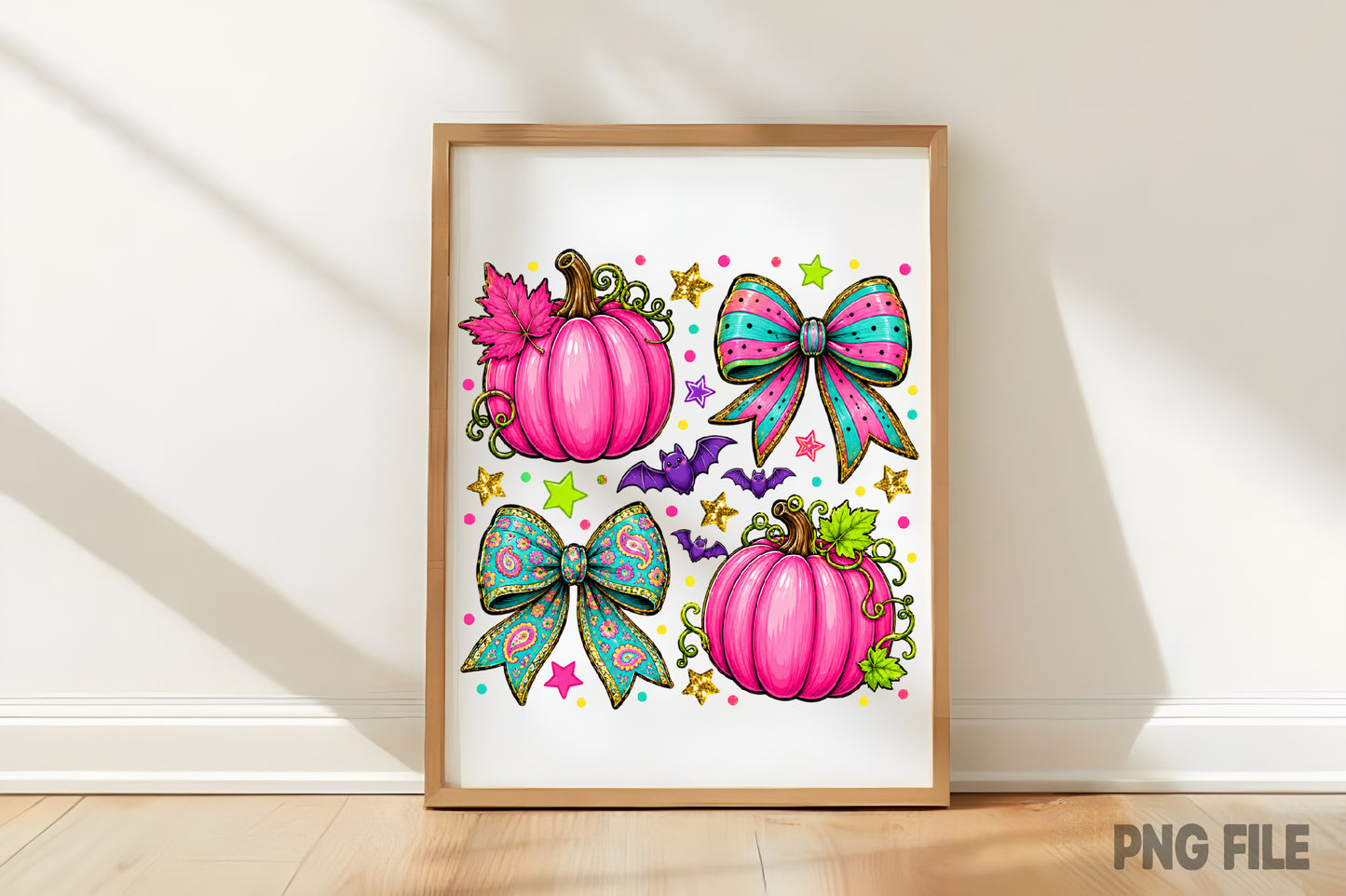 Halloween Pumpkin Coquette Bow PNG | Pink Pumpkin Leopard & Floral Bow Clipart | Cute Fall Spooky Sublimation Design