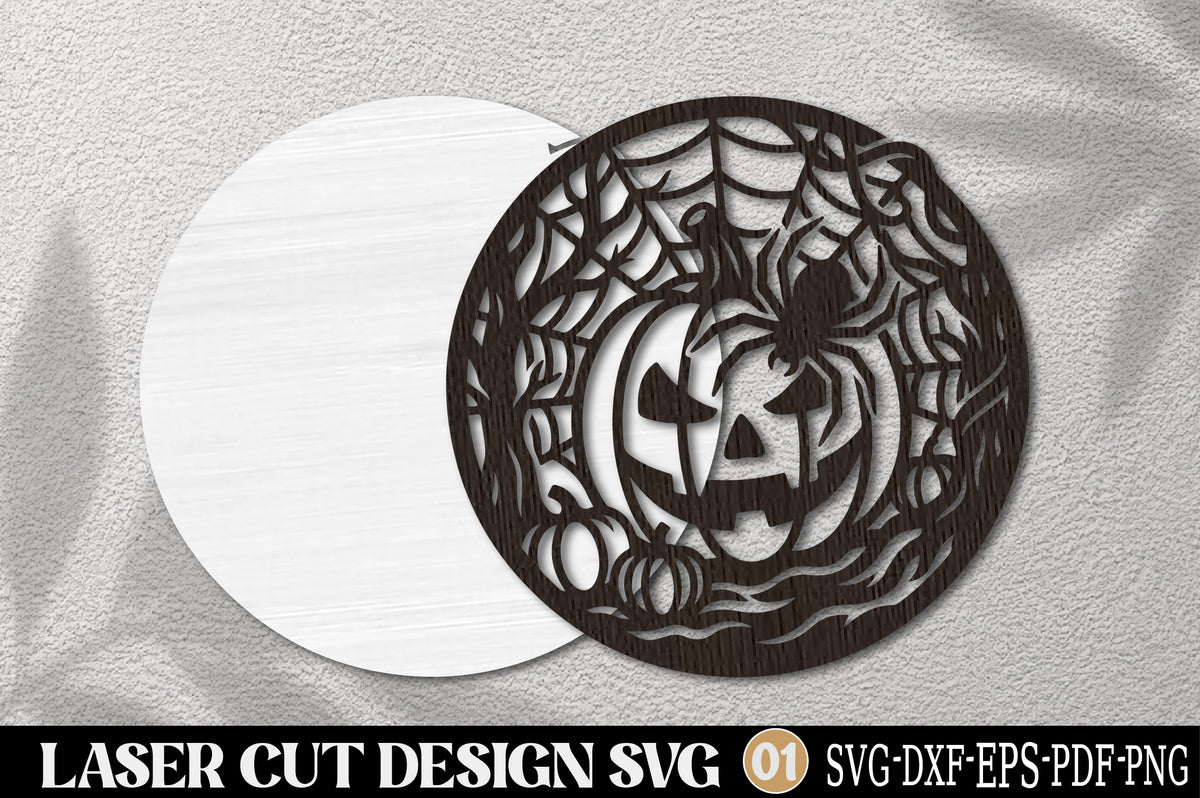 Halloween Pumpkin Face Laser Cut SVG | Jack O Lantern Spooky Pumpkin Design