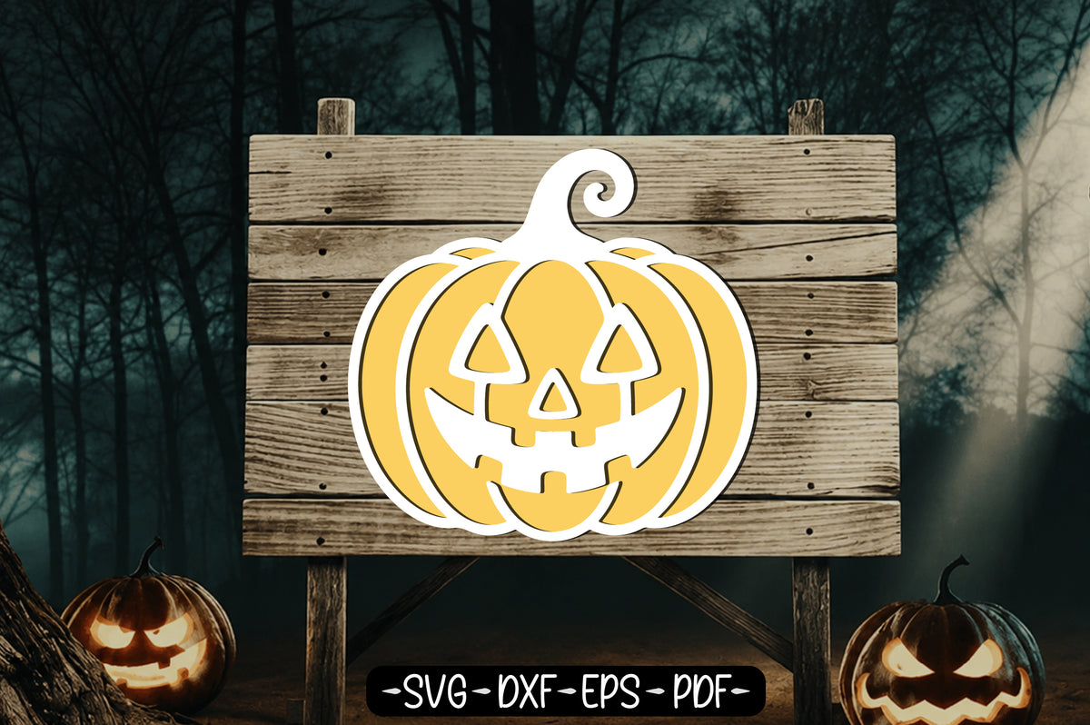 Halloween Pumpkin Jack O Lantern Laser Cut SVG Design