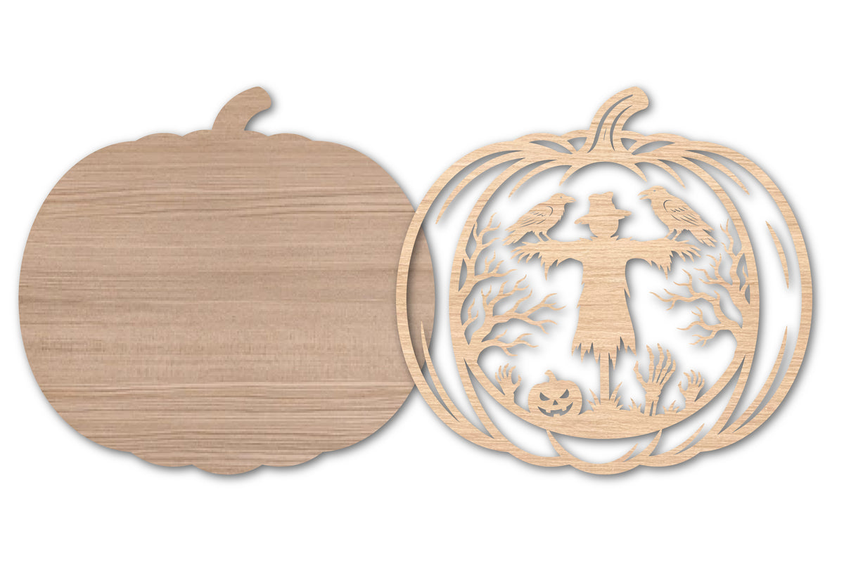 Halloween Pumpkin Raven Laser Cut SVG
