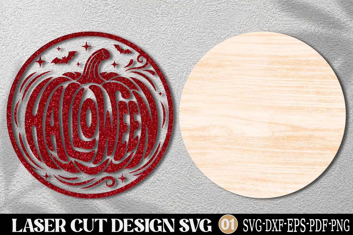 Halloween Pumpkin Laser Cut SVG | Spooky Pumpkin Ornament Design
