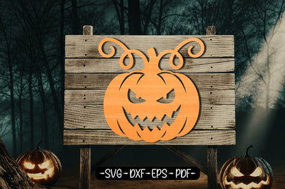 Spooky Jack O Lantern Pumpkin Halloween Laser Cut SVG