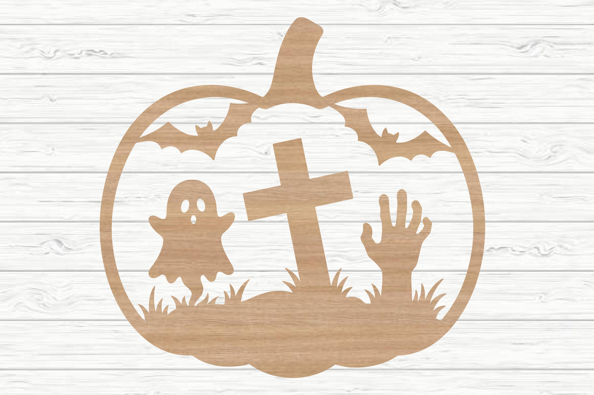 Halloween Pumpkin Sign Laser Cut SVG