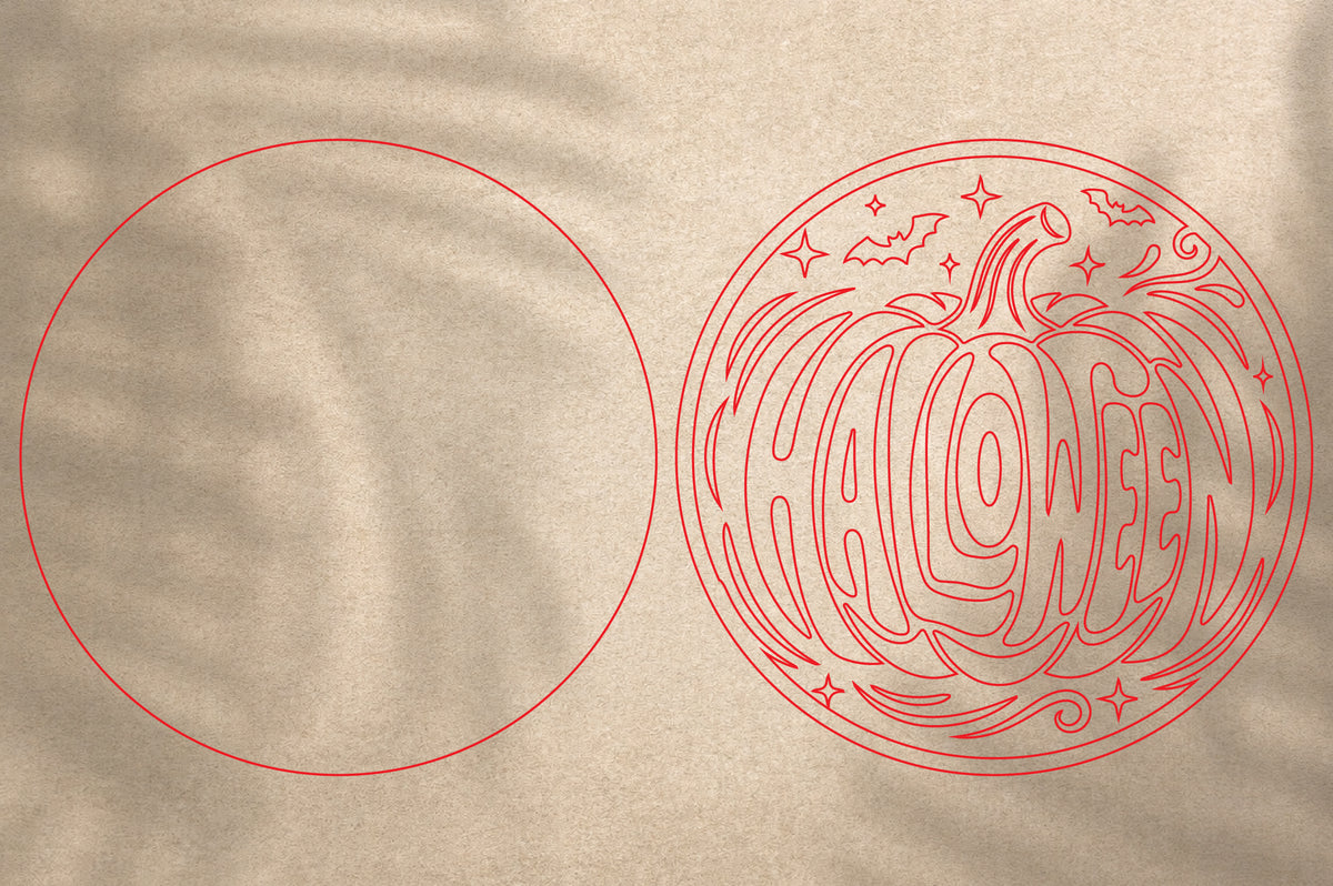 Halloween Pumpkin Laser Cut SVG | Spooky Pumpkin Ornament Design