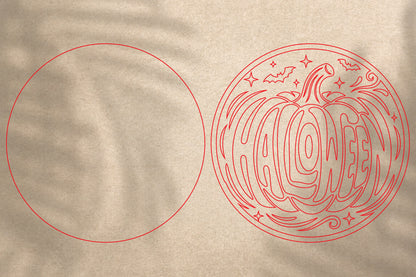Halloween Pumpkin Laser Cut SVG | Spooky Pumpkin Ornament Design