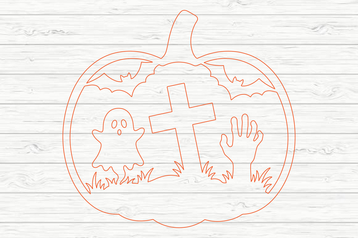 Halloween Pumpkin Sign Laser Cut SVG