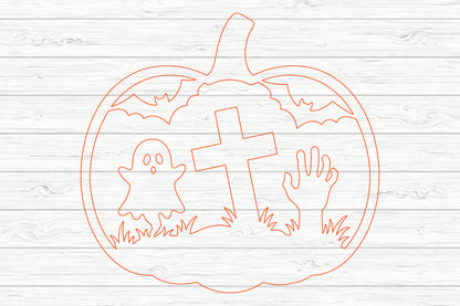 Halloween Pumpkin Sign Laser Cut SVG