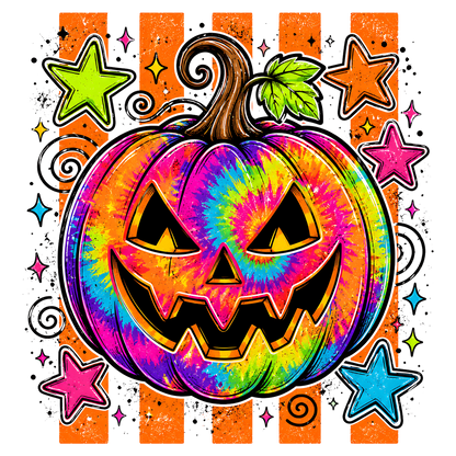 Colorful Halloween Pumpkin PNG Vibrant Jack O Lantern