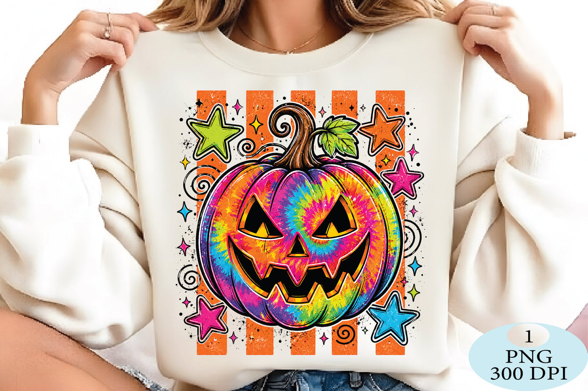 Colorful Halloween Pumpkin PNG Vibrant Jack O Lantern