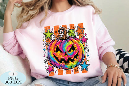 Colorful Halloween Pumpkin PNG Vibrant Jack O Lantern