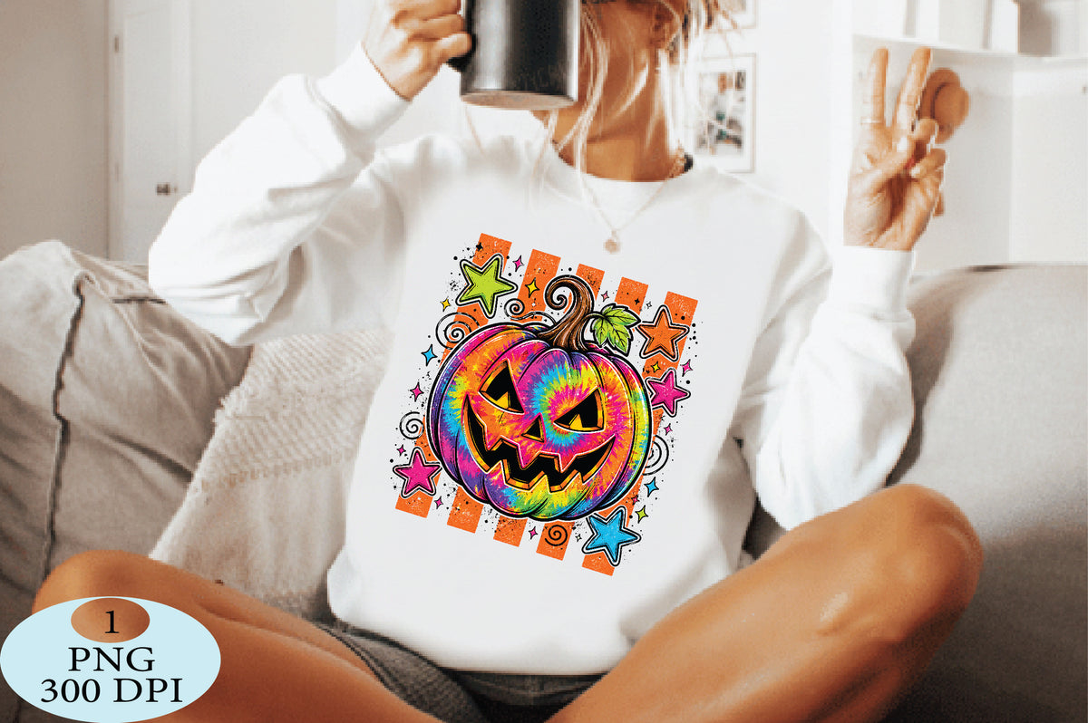Colorful Halloween Pumpkin PNG Vibrant Jack O Lantern
