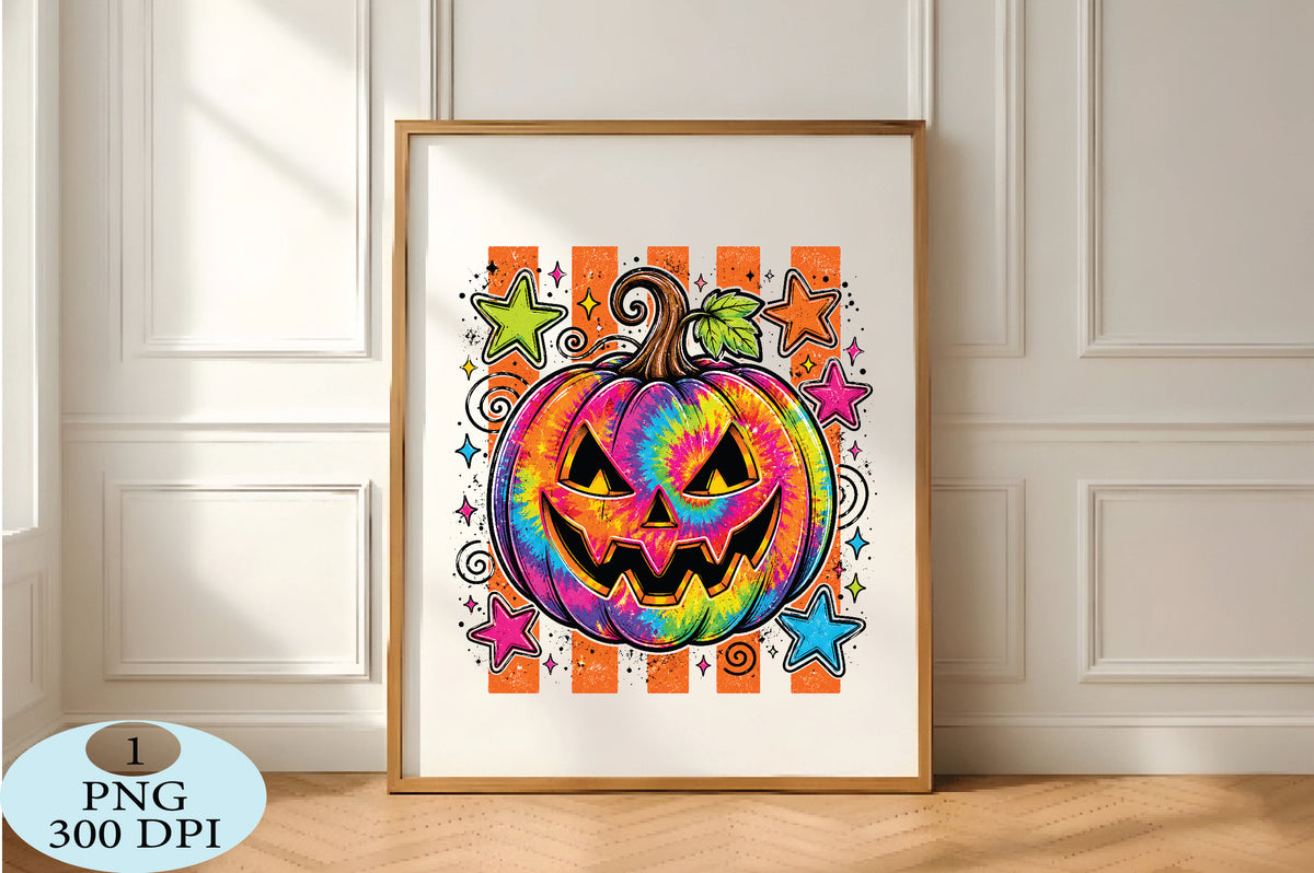 Colorful Halloween Pumpkin PNG Vibrant Jack O Lantern
