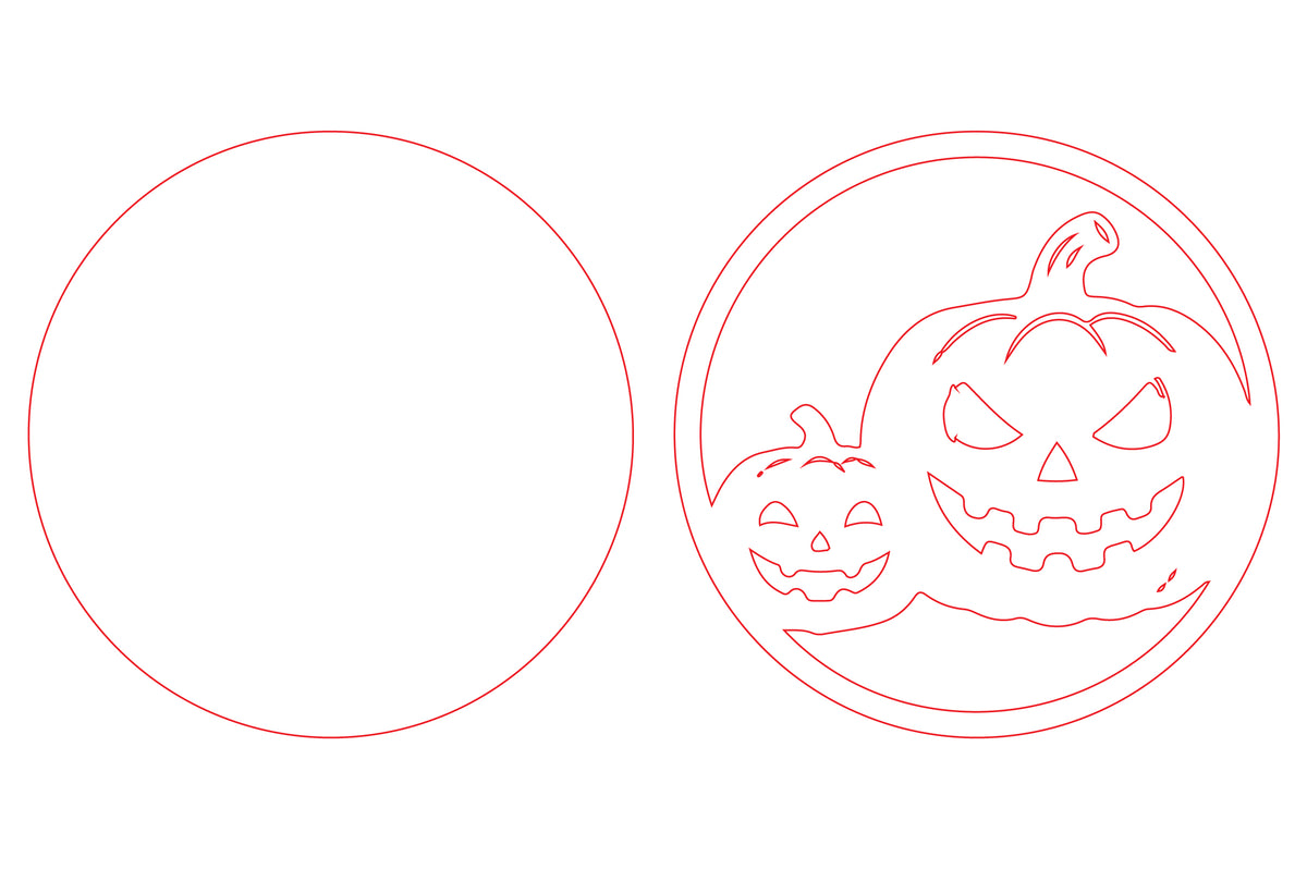 Halloween Pumpkin Family Round Door Hanger SVG