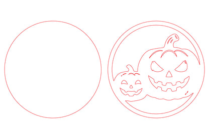 Halloween Pumpkin Family Round Door Hanger SVG