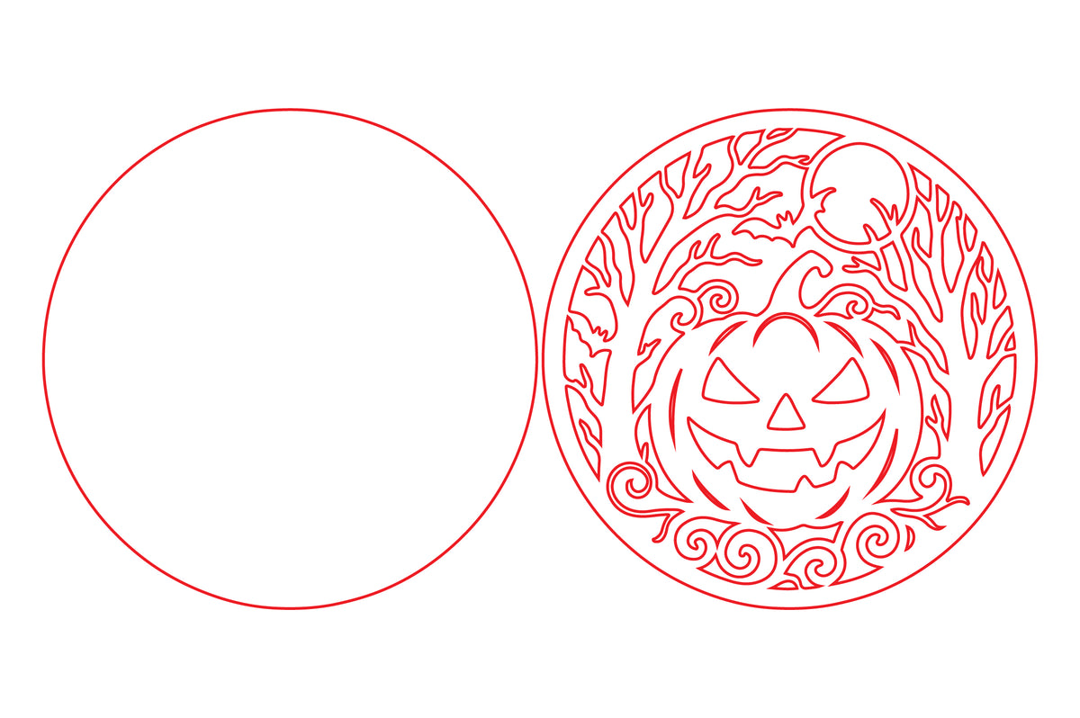 Halloween Pumpkin Round Laser Cut SVG