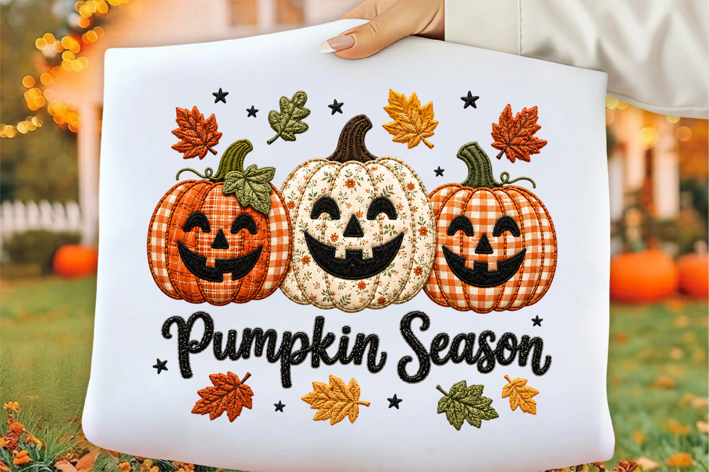 Pumpkin Season Halloween PNG Preppy Plaid Pumpkin Fall Sublimation