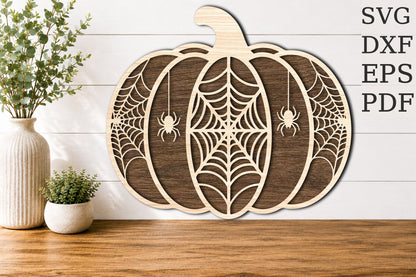 Halloween Pumpkin Spider Web SVG