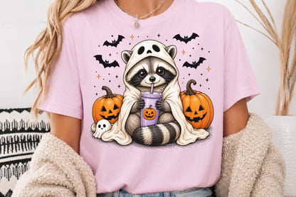 Halloween Raccoon PNG Cute Spooky Animal Sublimation Clipart
