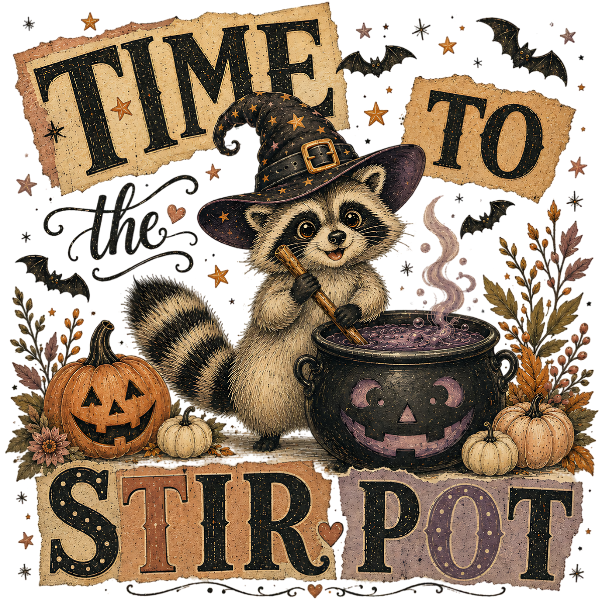 Halloween Raccoon Witch Potion PNG