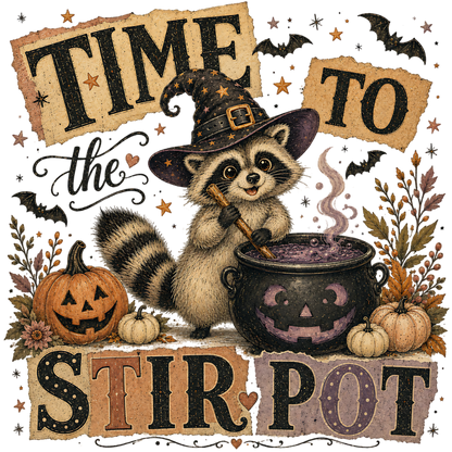 Halloween Raccoon Witch Potion PNG