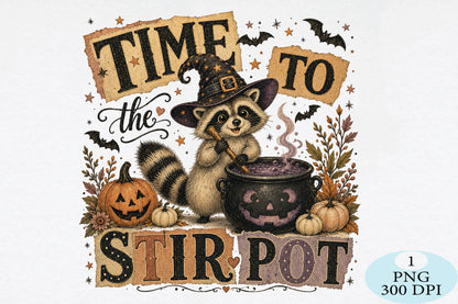 Halloween Raccoon Witch Potion PNG