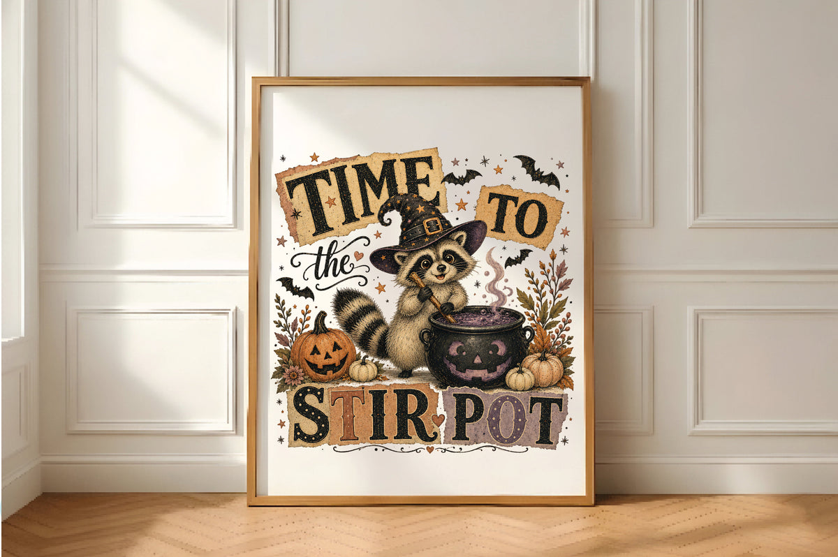 Halloween Raccoon Witch Potion PNG
