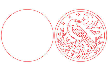 Halloween Raven on Tree SVG