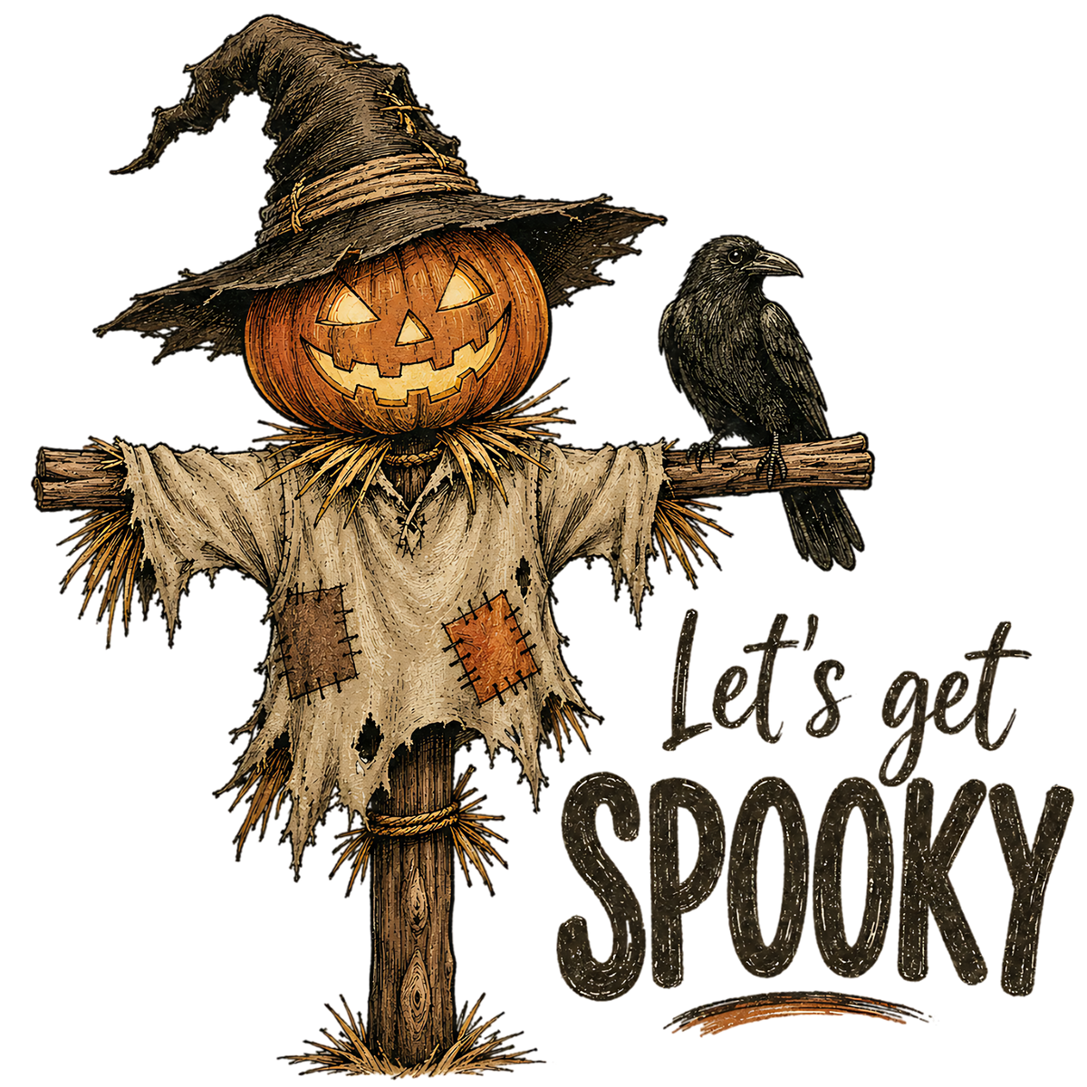 Halloween Scarecrow Crow Pumpkin PNG