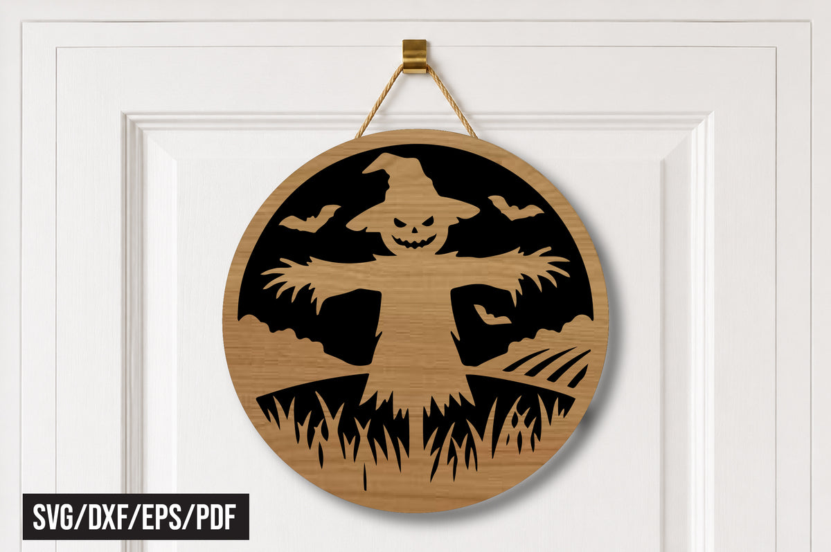 Halloween Scarecrow Door Hanger SVG