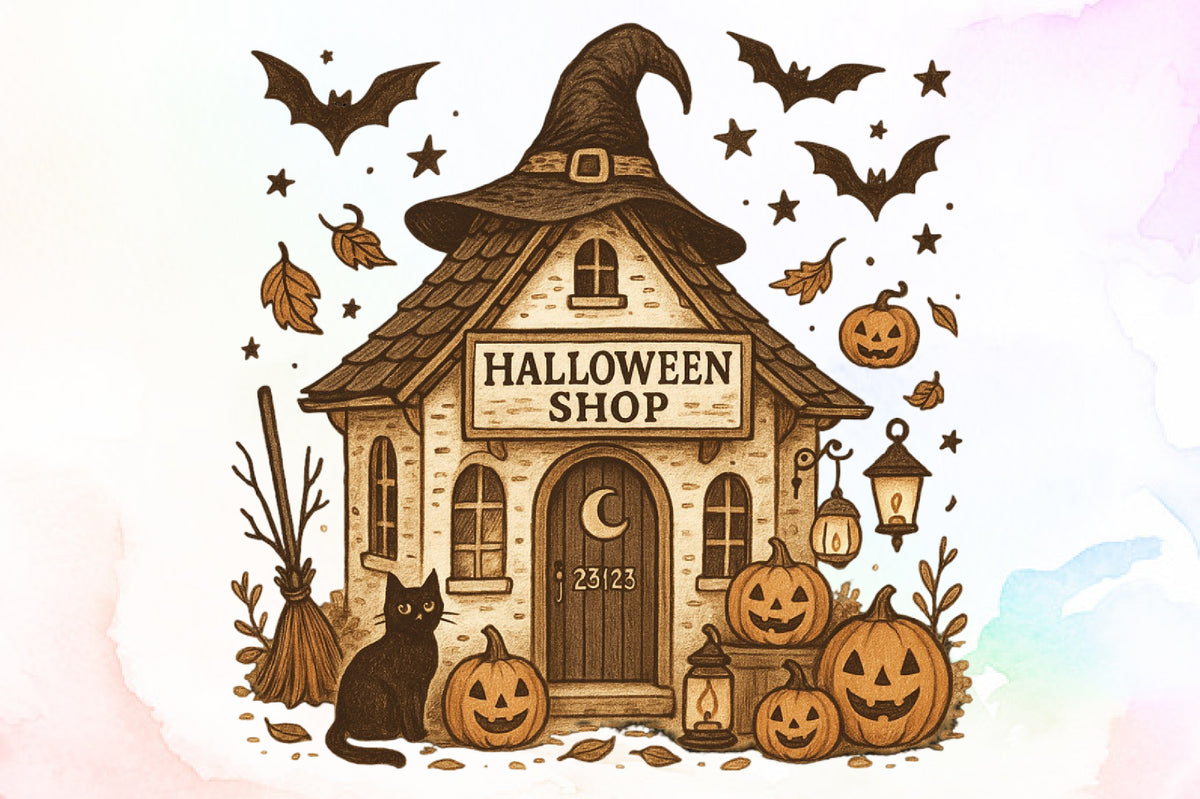 Halloween Shop PNG Funny Spooky Witch House Clipart