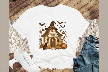 Halloween Shop PNG Funny Spooky Witch House Clipart