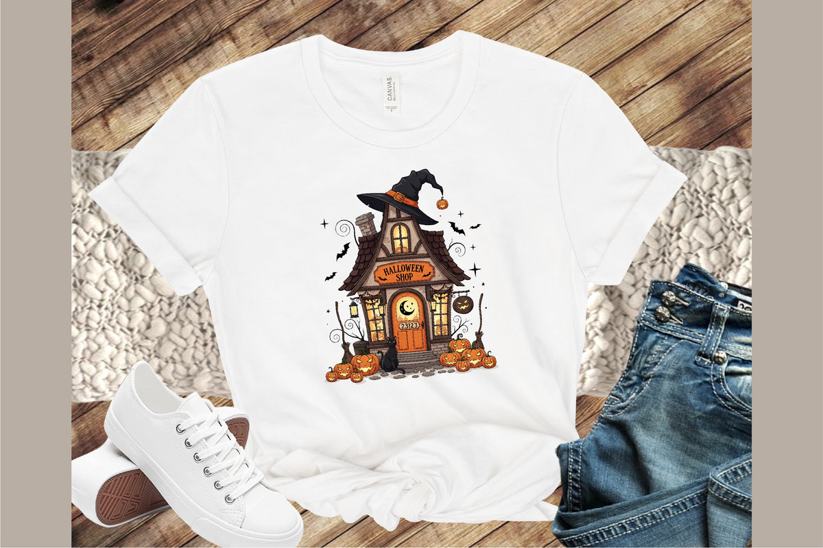 Halloween Shop PNG Funny Spooky Witch House Clipart