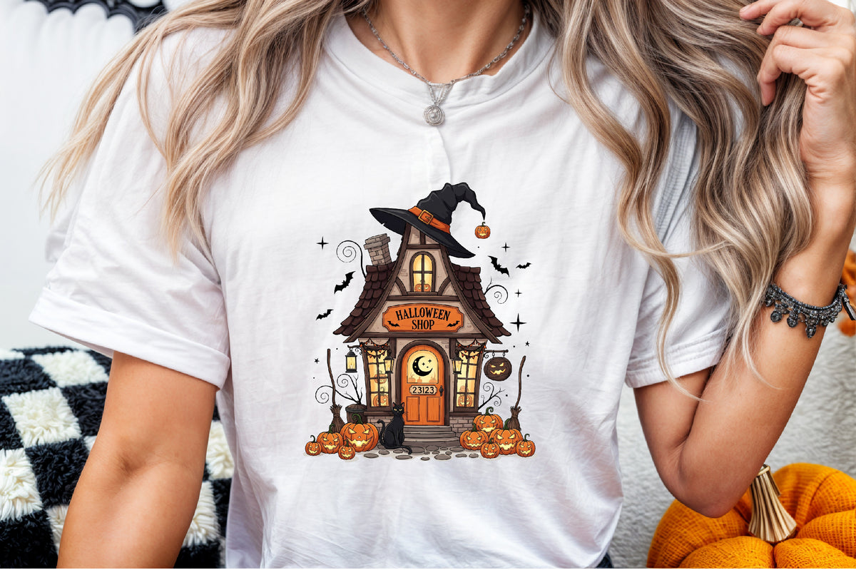 Halloween Shop PNG Funny Spooky Witch House Clipart