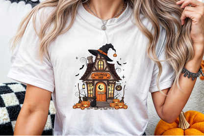 Halloween Shop PNG Funny Spooky Witch House Clipart