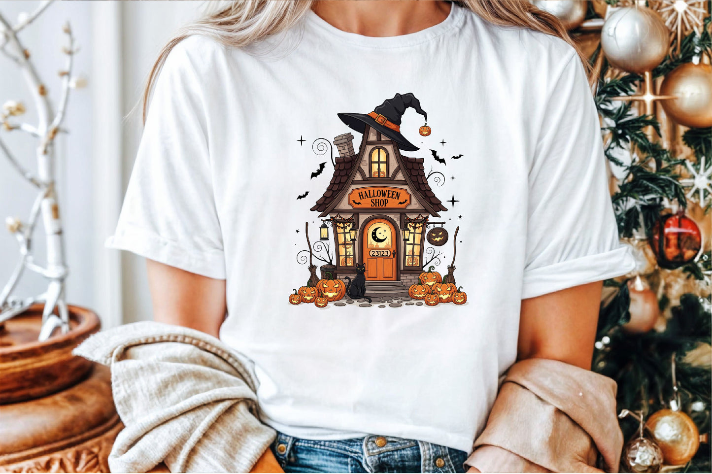Halloween Shop PNG Funny Spooky Witch House Clipart