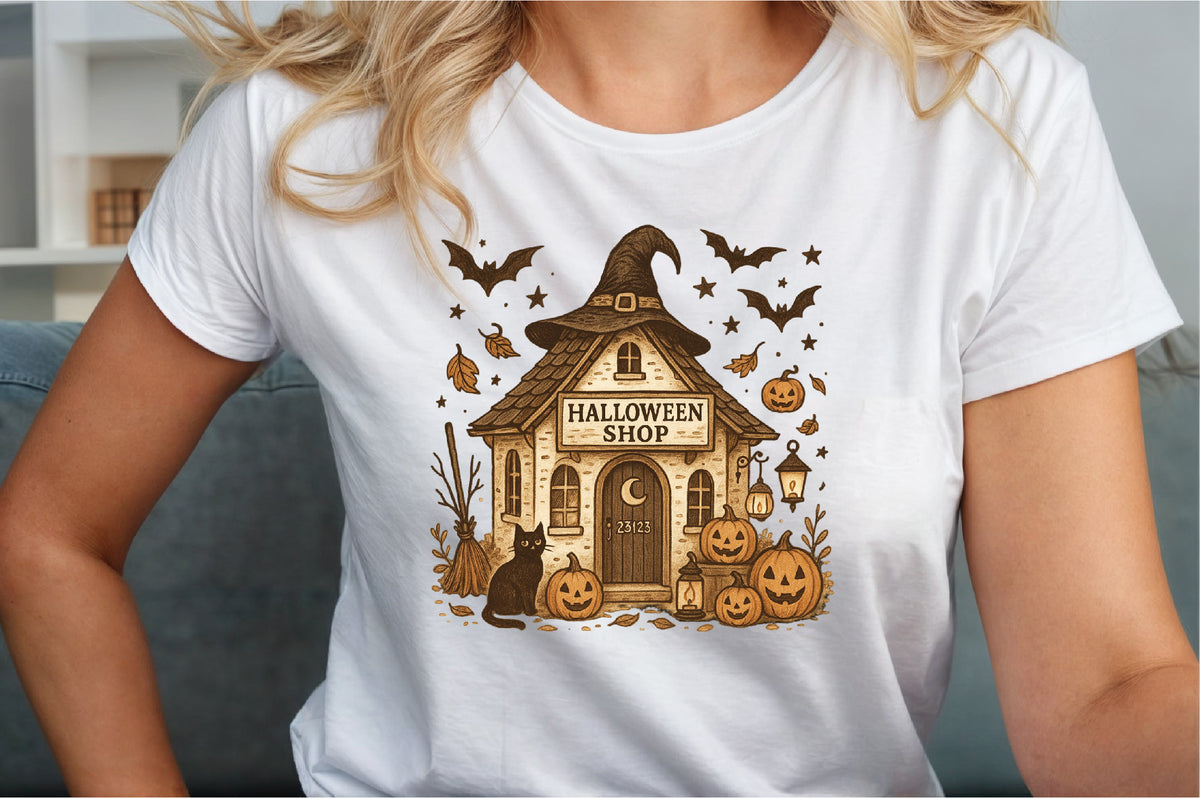 Halloween Shop PNG Funny Spooky Witch House Clipart