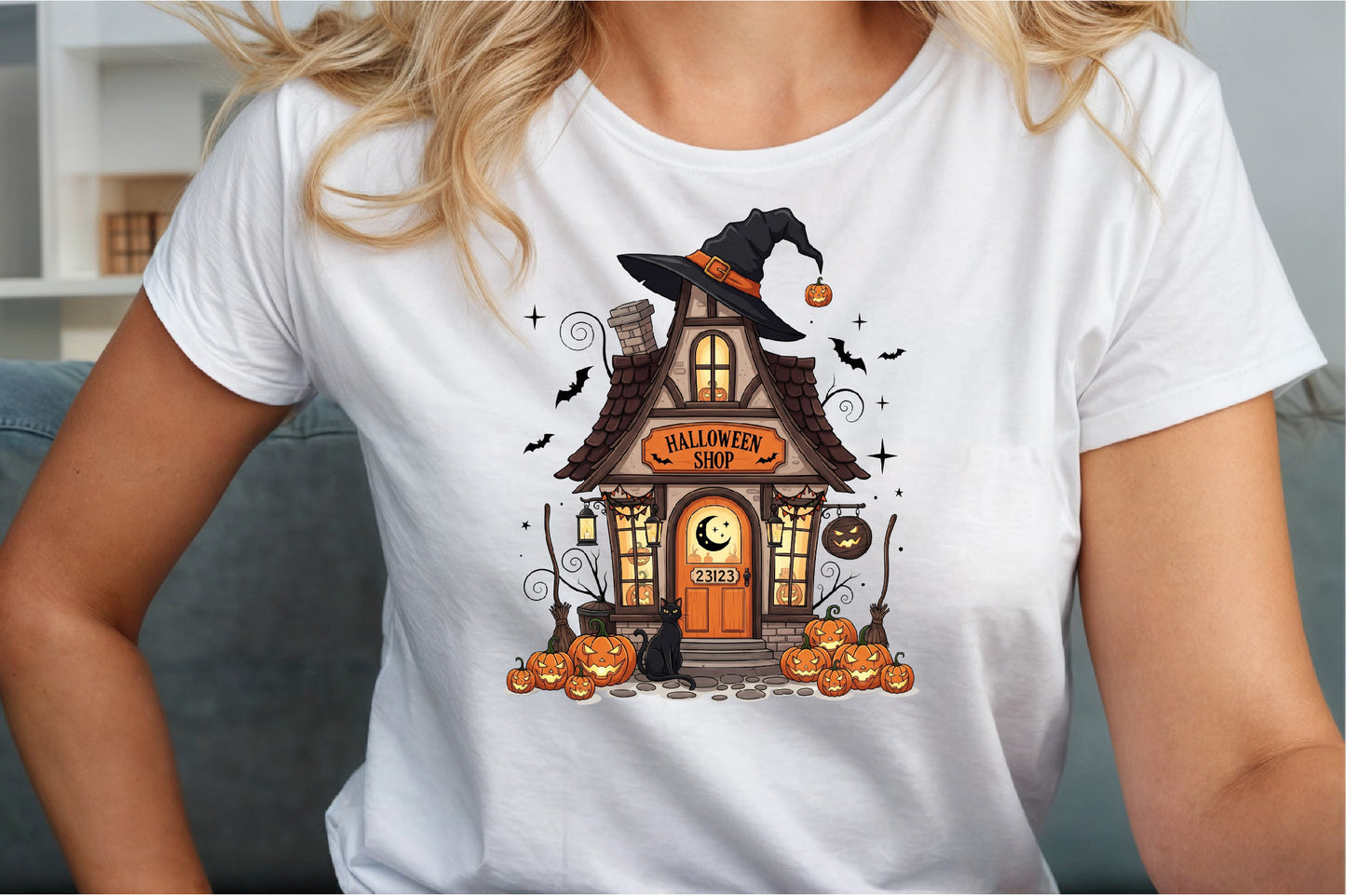 Halloween Shop PNG Funny Spooky Witch House Clipart