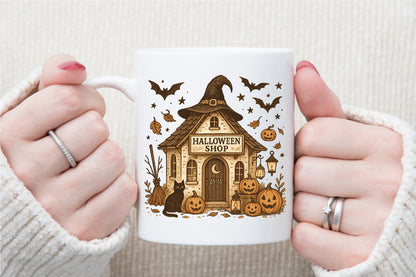 Halloween Shop PNG Funny Spooky Witch House Clipart