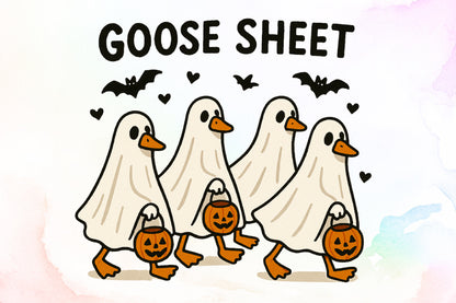 Halloween Silly Goose PNG Funny Spooky Ghost Clipart
