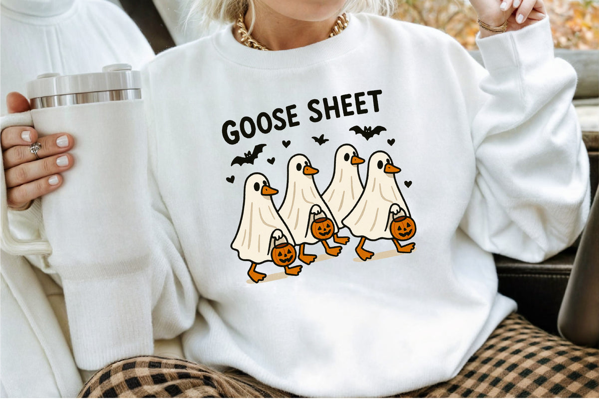 Halloween Silly Goose PNG Funny Spooky Ghost Clipart